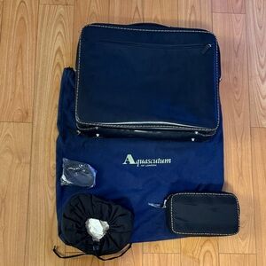 Aquascutum London Navy Travel Bag Set